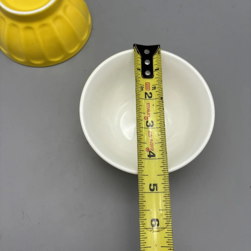 Crate and Barrel Bowls, Column Design, Dessert/Fruit/Sauce/All Purpose Yellow